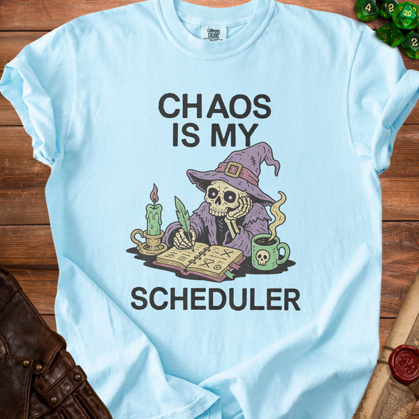 Chaos Scheduler T-Shirt in Chambray