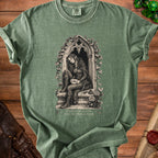 Green t-shirt with an elf in a window and text "PASSED STEALTH FAILED SMALL TALK".