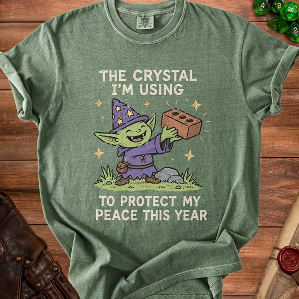 Peace Crystal T-Shirt in Moss