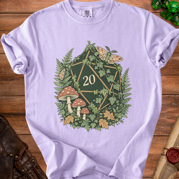 Botanical D20 Ancient Forest Magic T-Shirt in Orchid