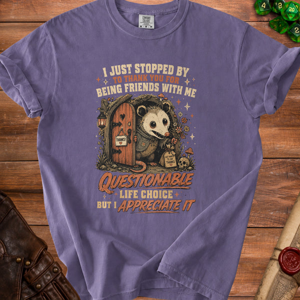 Opossum Thanks T-Shirt in Grape