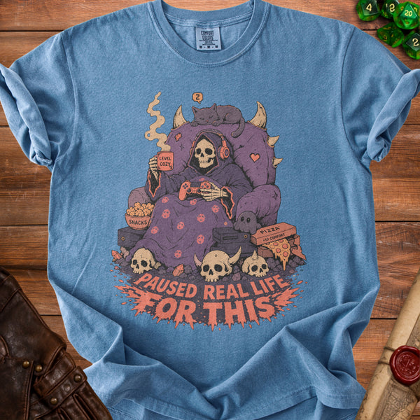 Life Paused T-Shirt in Blue Jean