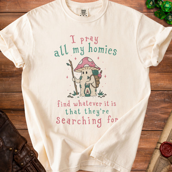 Homies Mushroom T-Shirt in Ivory