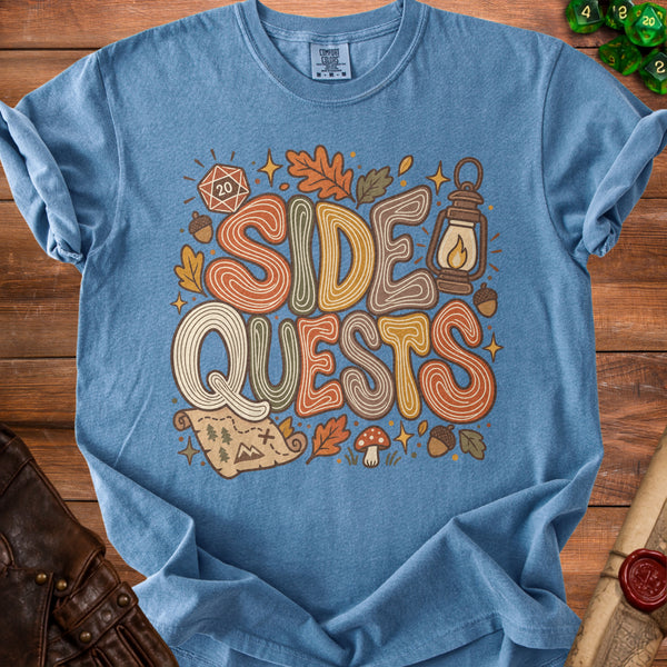 Side Quests Lantern T-Shirt in Blue Jean