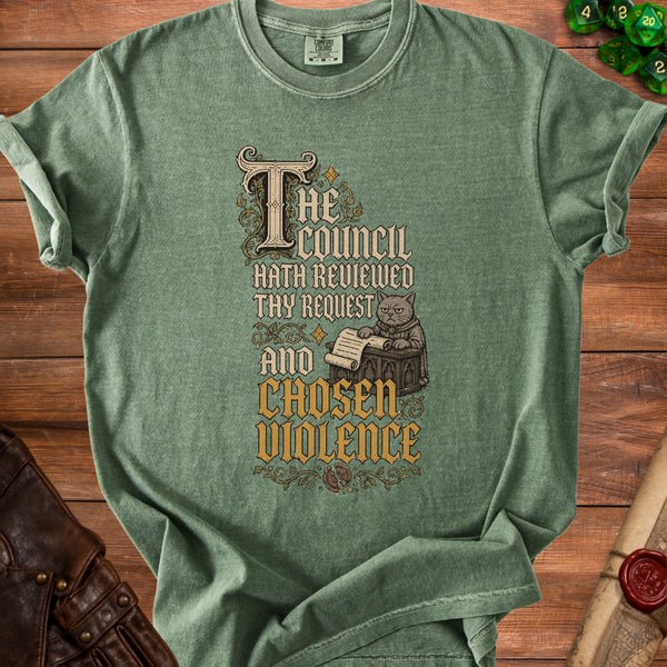 Council Cat T-shirt in Moss