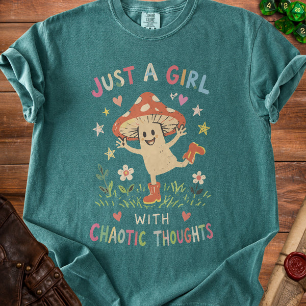 Chaotic Mushroom T-shirt in Blue Spruce