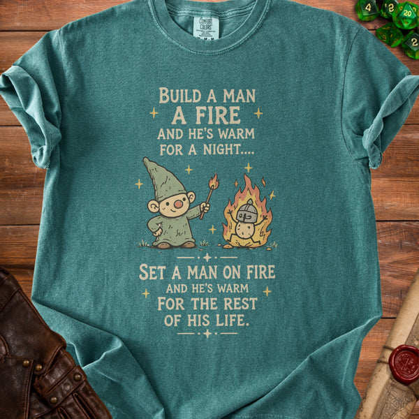 Gnome Fire T-Shirt in Blue Spruce