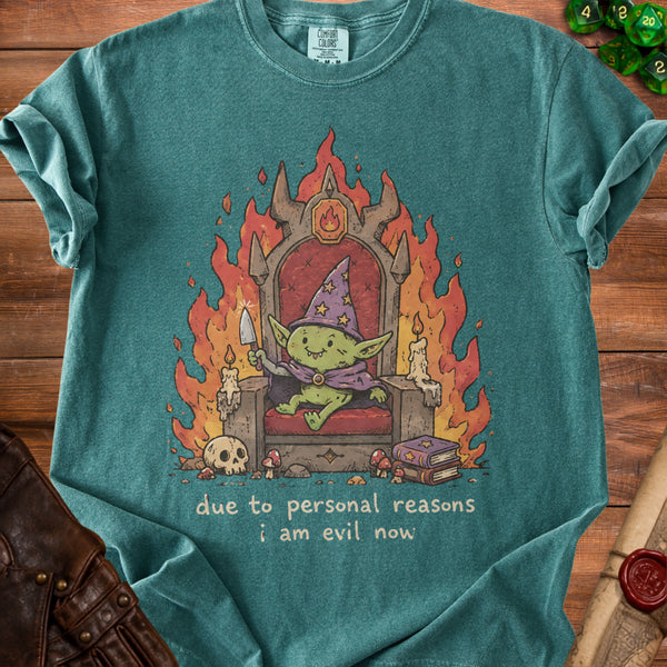 Evil Goblin T-shirt in Blue Spruce