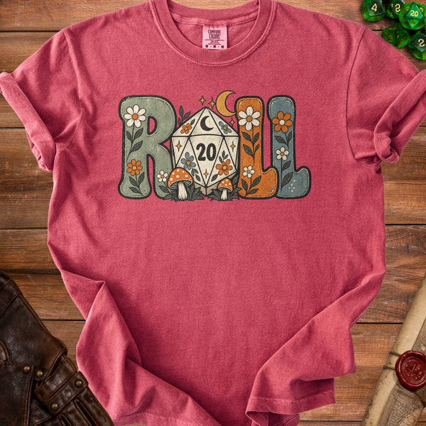 Retro D20 T-shirt in Crimson
