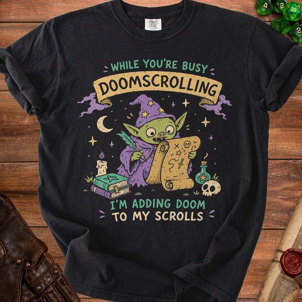 Doomscroll Wizard T-Shirt in Black