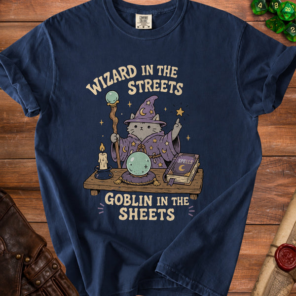 Wizard Cat T-Shirt in True Navy