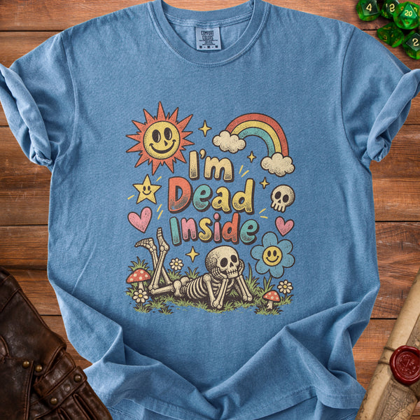 Dead Inside Sunshine and Dread T-Shirt in Blue Jean