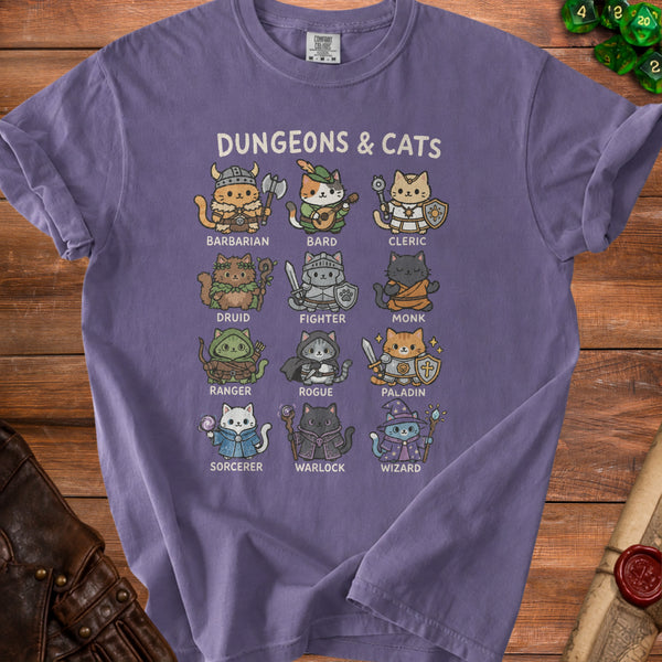 Dungeons & Cats T-Shirt in Grape