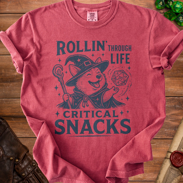 Corgi Wizard T-Shirt in Crimson