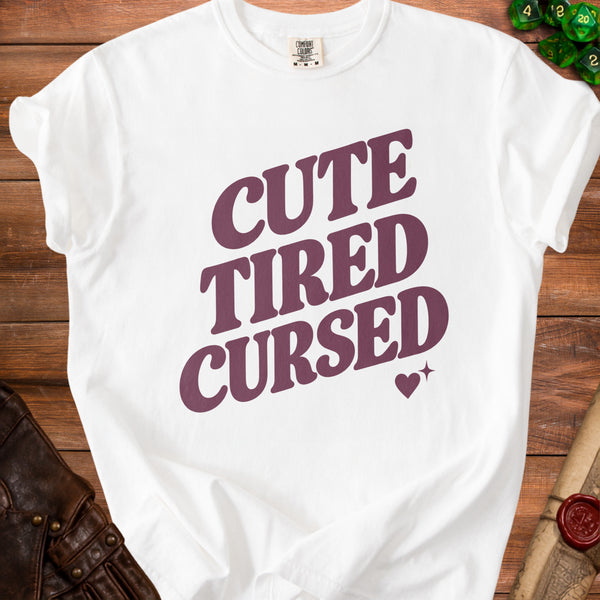 Cute Tired Cursed T-shirt in White