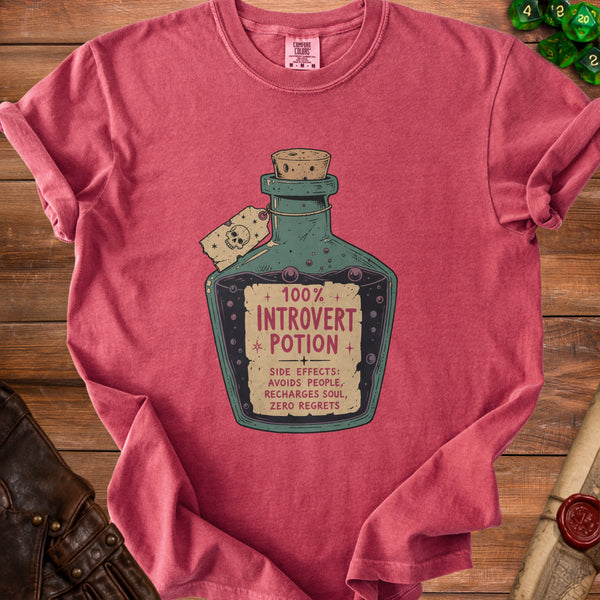 Introvert Potion T-Shirt in Crimson