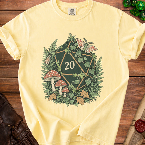 Botanical D20 Ancient Forest Magic T-Shirt in Butter