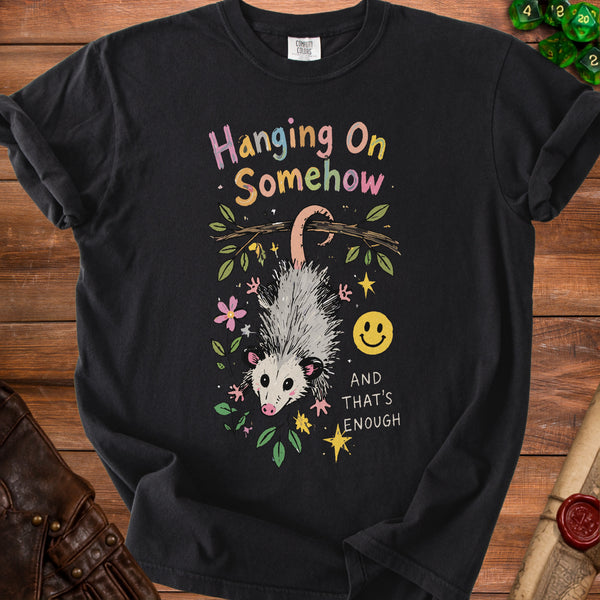 Hanging On T-shirt in Black