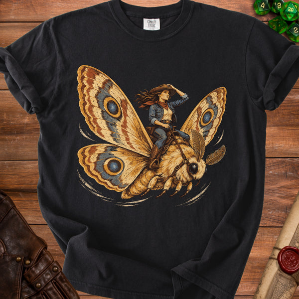 Moth Rider T-Shirt in Black