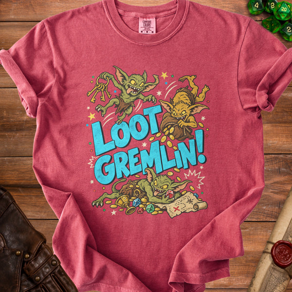 Loot Gremlin T-Shirt in Crimson