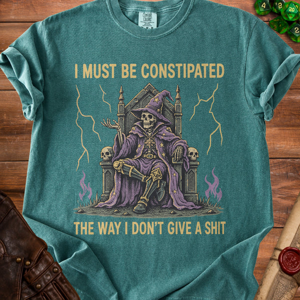 Wizard Skeleton T-Shirt in Blue Spruce