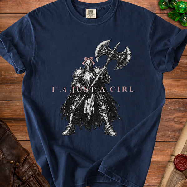 Just A Girl T-shirt in True Navy