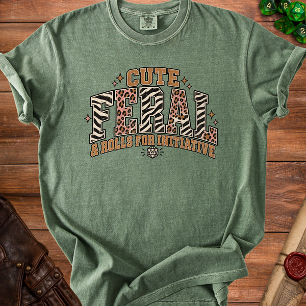 Cute Feral T-shirt in Moss