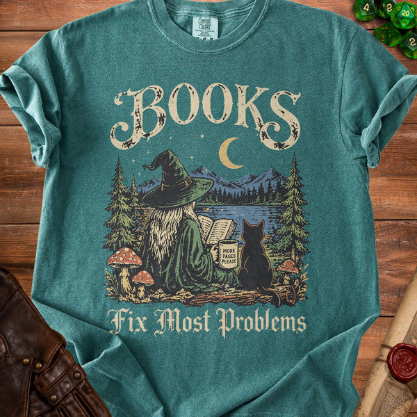 Bookish Witch T-Shirt in Blue Spruce