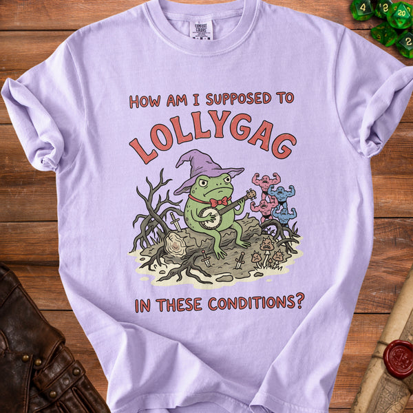 Lollygag Frog Wizard T-Shirt in Orchid