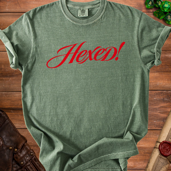 Hexed Script T-Shirt in Moss
