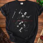 Black t-shirt with knight graphic and red text "I'M THE PROBLEM".