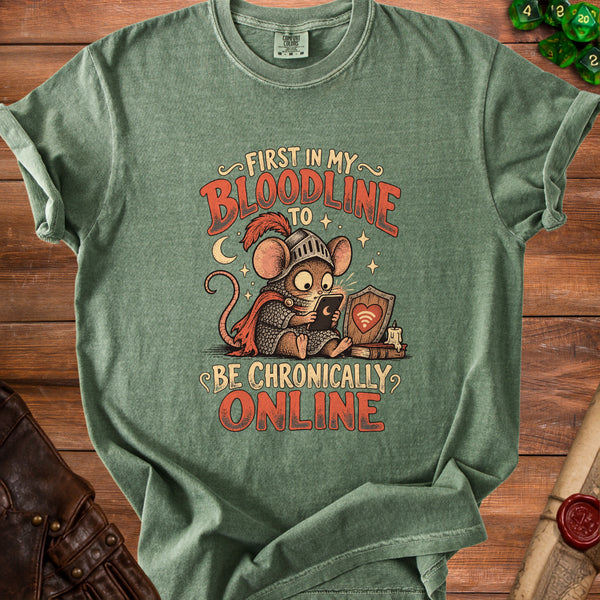 Chronically Online Fueled by Wifi T-Shirt in Moss