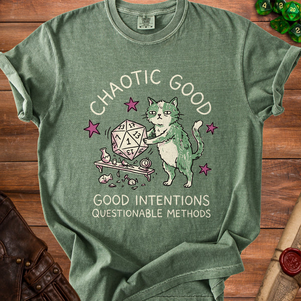 Chaotic Good T-Shirt in Moss