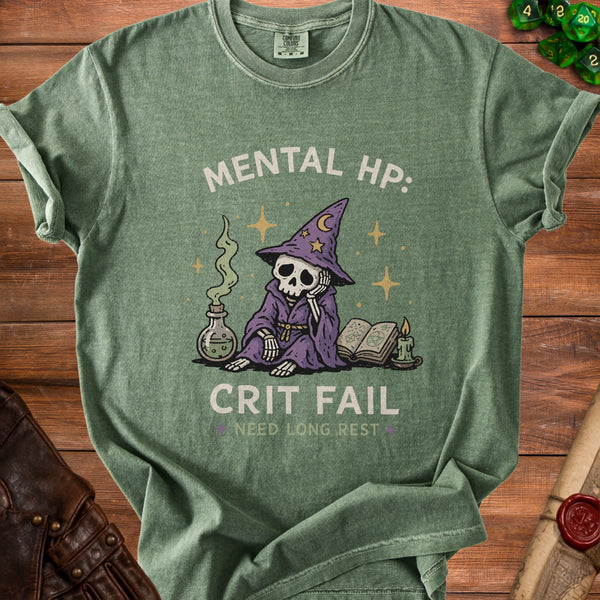 Mental HP Daily Crit Fail T-Shirt in Moss