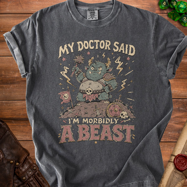 Morbidly Beast Knowing Smirk T-Shirt in Pepper