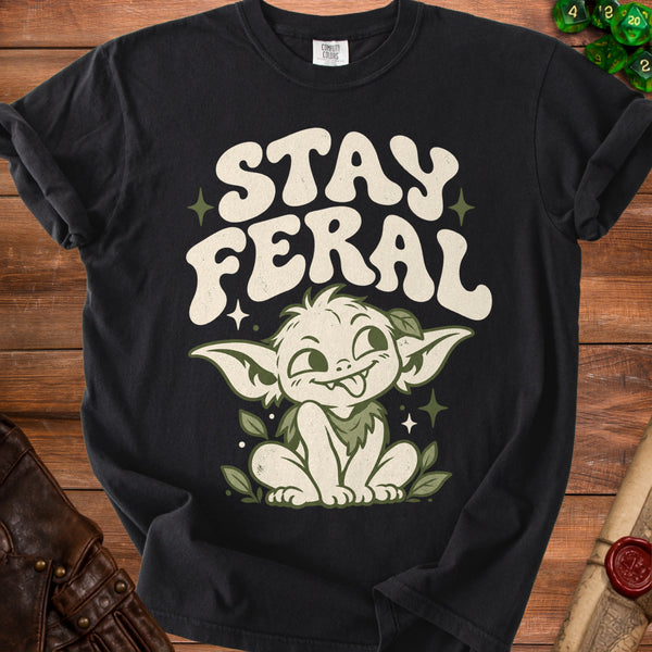 Stay Feral T-Shirt in Black