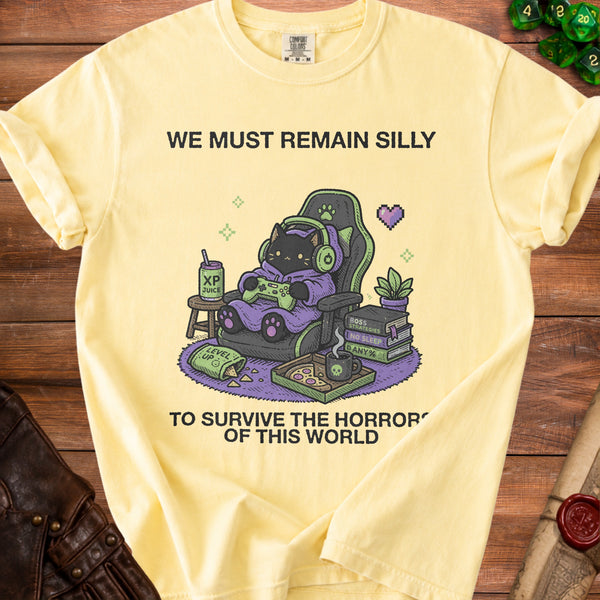 Silly Cat T-shirt in Butter
