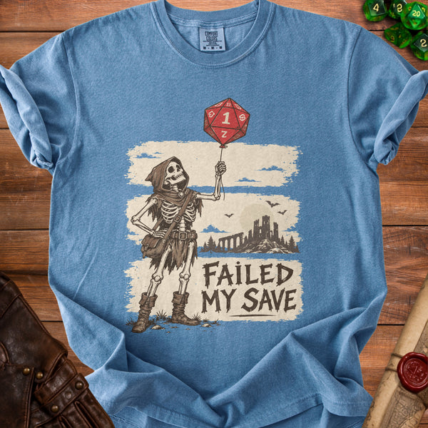 Failed Save T-Shirt in Blue Jean