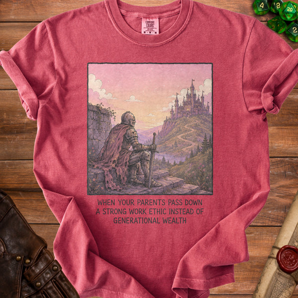 Work Ethic Knight T-shirt in Crimson