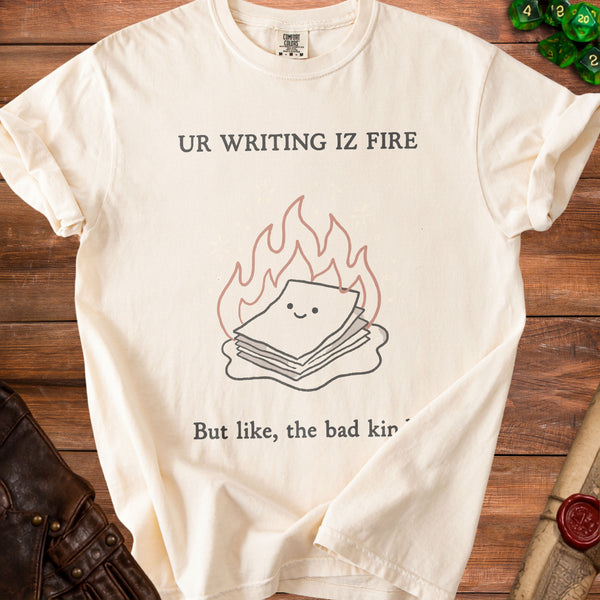 Bad Writing T-Shirt in Ivory
