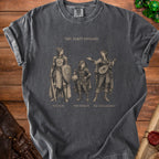 T-shirt with "The Party Dynamic" graphic featuring adventurers and text.