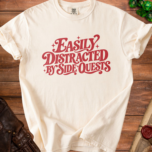 Retro Side Quests T-Shirt in Ivory