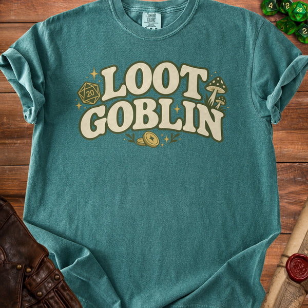 Loot Goblin T-shirt in Blue Spruce