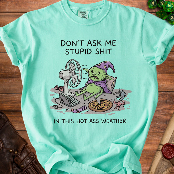 Grumpy Goblin Hot Weather Mood T-Shirt in Island Reef