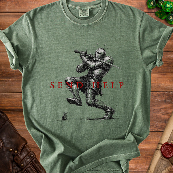 Send Help T-Shirt in Moss