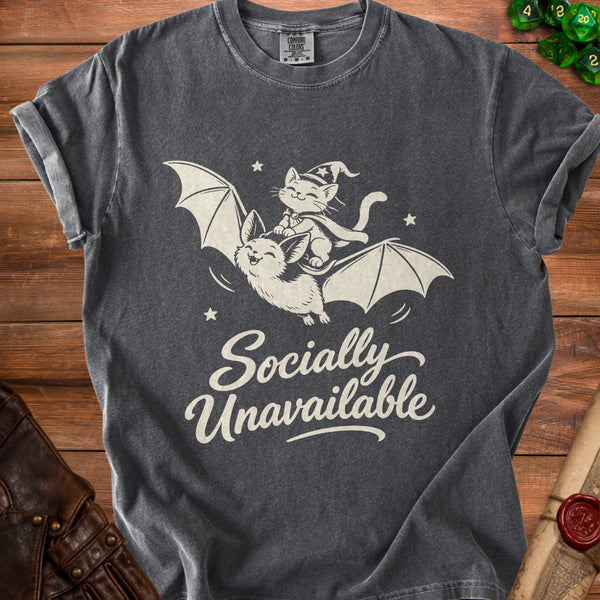 Socially Unavailable Cat T-Shirt in Pepper