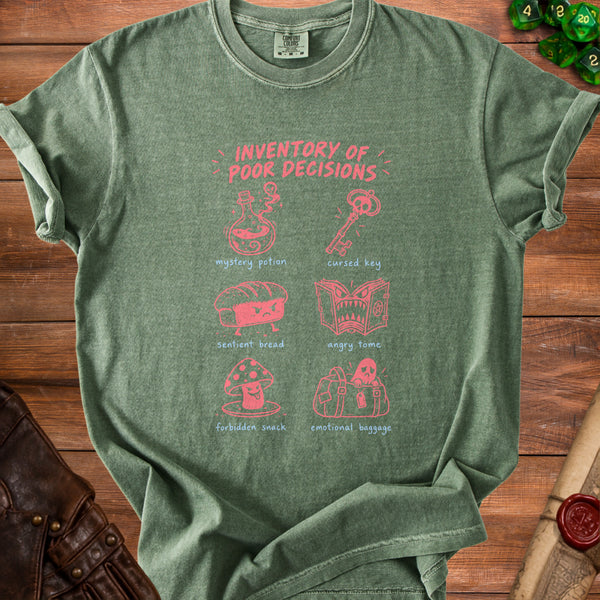 Poor Decisions T-Shirt in Moss