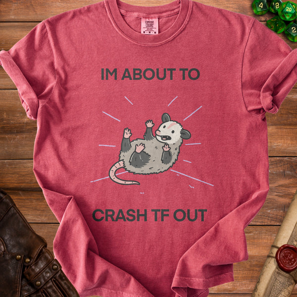 Opossum Crash Out T-Shirt in Crimson