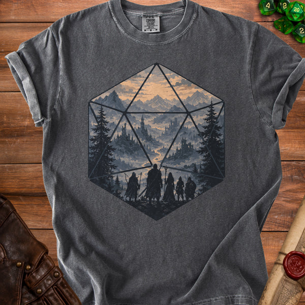 D20 Quest Portal to Adventure T-Shirt in Pepper