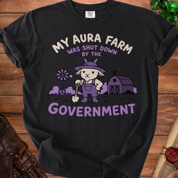Aura Farm Grind Never Stops T-Shirt in Black